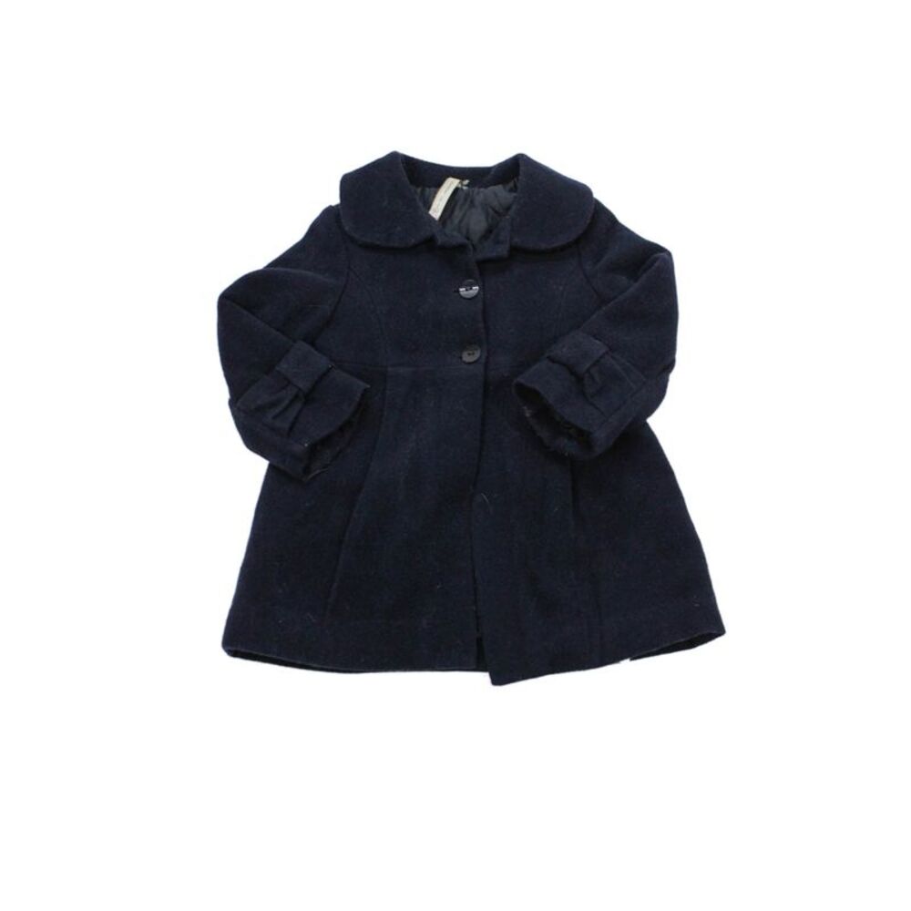 Mayoral Childrens Girls Pea Coat Navy Blue Wool Size 12 Months
